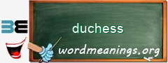 WordMeaning blackboard for duchess